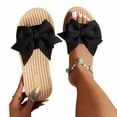 thumbnail image 4 of HomeDM Women's Flat Sandals Espadrilles Cross Strap Open Toe Slide Sandals Dressy Slip On Summer Beach Sandals Size 6, 4 of 8
