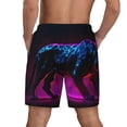 thumbnail image 4 of Uemuo Futuristic Purple Panther A、 Pattern Mens Swim Trunks Quick Dry Board Shorts with Mesh Lining, Stretch Beach Shorts Quick Dry No-Chafing Board Shorts-Small, 4 of 9