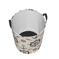 thumbnail image 3 of Balery Anchor with Rope Round Laundry Basket with Handles Waterproof Freestanding Laundry Hamper for Clothes Toys in the Dorm and Family-Small, 3 of 8