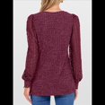thumbnail image 4 of Blusas de Encaje de Larga para Mujer, Suéteres de Cuello en V A para Otoño 2025, Atuendos Elegantes e Informales de Invierno Vino Tinto S, 4 of 8