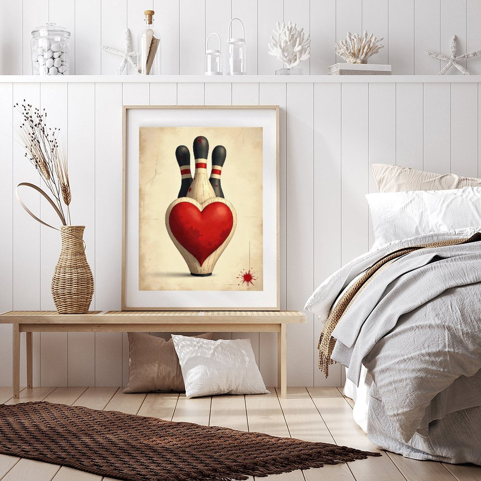 Diamond Art Kits for Adults - Modern Bowling Print No.26 5D Frameless Dimond Painting Kit for Adults Beginner, Round Diamond Kits for Home Wall Decor, Gift for Women