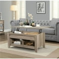 Alden Design 41" Lift Top Coffee Table with 2 Storage Compartments