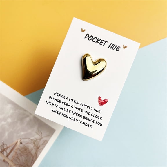 Heart-Shaped Pocket Hug Card, Glossy Valentine's Day Gift Card, Love Confession Note, Romantic Keepsake for Couples
