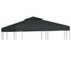 Dcenta 10'x10' Gazebo Replacement Canopy Cover with 2-Tier & 8 g Grommet 9.14 /yd² Dark Gray