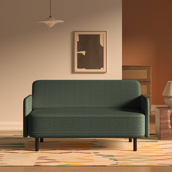 Artdeco Home Metro Loveseat - Modern Living Room Loveseat Sofa, Two-Seater Settee, Upholstered Corduroy Fabric Armchair, Love Seat Sofa Chair with Wood Legs for Bedroom/Office/Reading Spaces