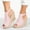 Pink, variant on Fashion Solid women wedges sandals,Summer Ladies Open Toe Buckle Ankle slides sandals Shoes for Women,Slope Heel Casual Beach Shoes apply to beach seaside walk
