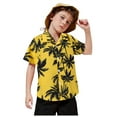thumbnail image 3 of gdxvjhbj Toddler Boys Hawaiian Shirt Toddler Boys Hawaiian Shirts- Button Down Short Sleeve Cartoon Spring Clothes Casual Shirts (Yellow,130), 3 of 5