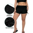 thumbnail image 4 of Sociala Plus Size Side Drawstring Swim Bottoms For Women High Waisted Solid Swim Boardshorts, 4 of 6