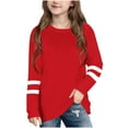 thumbnail image 2 of Qetyuw Shirts for Girls 10-12 Cute Casual Striped Graphic Tees Kids Unisex Comfy Crewneck Tops Girls Clothes Long Sleeve Tshirts, 2 of 7