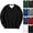 Black #6, variant on WULMLEO Men's Sweatshirts Fall Winter Solid V Neck Long Sleeve Sweaters Ribbed Cuffs Cute 2026 Tops Stylish Soft Golf Pullover Brown S