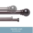thumbnail image 4 of Kenney Hamlin Premium Steel Decorative Window Double Curtain Rod, 36-66" Adjustable Length, 1" Dia., Weathered Brown, 4 of 5