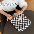 thumbnail image 4 of Student Stationery Bag Casual Zipper Pouch Wallet Makeup Bags Large Capacity Makeup Bags Women Toiletry Bag Korean Storage Bags Travel Organizer Checkerboard Cosmetic Bags BLACK CHECKERBOARD, 4 of 8