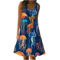 thumbnail image 2 of Teissuly Womens Fashion Holiday Summer Casual Printing Sleeveless Party Beach Loose Dress, 2 of 5