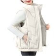 thumbnail image 2 of Womens Winter Coats Puffer Jacket Womens New Stand Collar Solid Color Loose Casual Fashion Button Pocket Top, 2 of 2