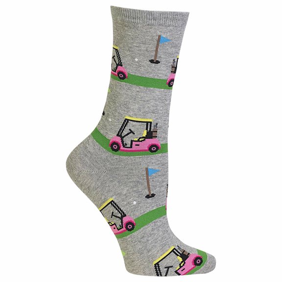 Golf Cart Grey Crew Socks