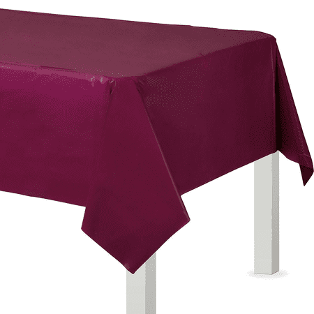 ELEGANI Berry Color Theme Tableware for Special Occasions Wedding Parties Birthdays and Graduation; Berry Flannel-Backed Vinyl Tablecloth
