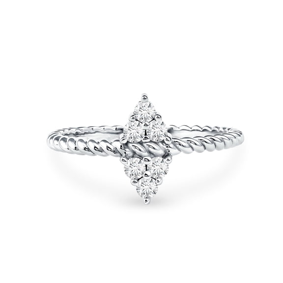 Rosec Jewels Lab Grown Diamond Promise Ring for Women - EF-VS Grade Certified - Diamond Proposal Ring - Gift for Special Occasions, 925 Sterling Silver, US 4.00