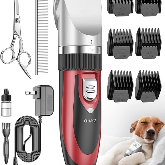 Dog Shaver Clippers Low Noise Rechargeable Cordless Electric Quiet Hair Clippers Set for Dogs Cats Pets