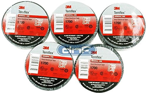 3M TEMFLEX ELECTRICAL VINYL TAPE 1700 BLACK 3//4/" x 60 FT INSULATED 2 Rolls