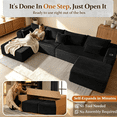 thumbnail image 4 of Rwcoet 108"Modular Cloud Sectional Sofa with Chaise,Extra Deep Seat Corduroy Couch,Memory Foam,No Assembly,Living Room & Apartment,Black, 4 of 10