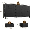 thumbnail image 3 of 63 - pulgada 14 - cajón negra fabric cómoda con power outlet, suitable as a mesa de TV para 65, 70, 75 - pulgada tvs, long entertainment center para dormitorio, closet, sala de estar, y entrada, 3 of 7