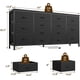 thumbnail image 3 of 63 - pulgada 14 - cajón negra fabric cómoda con power outlet, suitable as a mesa de TV para 65, 70, 75 - pulgada tvs, long entertainment center para dormitorio, closet, sala de estar, y entrada, 3 of 7