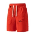 thumbnail image 3 of EOYWHK Men's Shorts Breathable Relaxed Fit Multi Pockets Casual Shorts Soft Lightweight Breathable Shorts for Basketball Running Gym Red XXXXL, 3 of 8