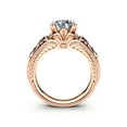 thumbnail image 2 of Art Deco Design Solid 14k Rose Gold Unique Engagement Ring, 2 of 4