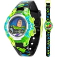thumbnail image 1 of Disney Pixar Toy Story 4 Buzz Lightyear Reloj LCD intermitente para niños con esfera iluminada colorida, caja de plástico duradera y correa impresa con temática espacial, perfecto para niños y niñas a, 1 of 5