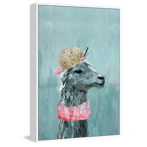 Hiphop Llama Floater Framed Painting Print on Canvas