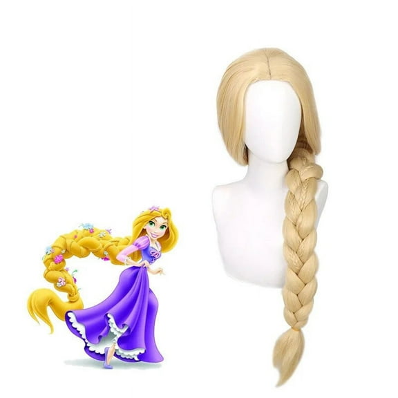 My Costume Wigs Rapunzel Blonde Halloween Costume Wig, with Long Braid for Women