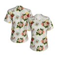 thumbnail image 3 of Yiaed Vintage Bike Flower Butterfly Print Women's T Shirt V-Neck Short Sleeve Shirt Casual Breathable Tee Summer Tops-Small, 3 of 5