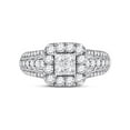 thumbnail image 2 of FB Jewels 14kt White Gold Womens Princess Diamond Halo Bridal Wedding Engagement Ring 1-1/3 Cttw, 2 of 4