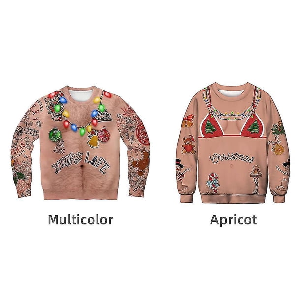 Ugly Christmas Sweater, sudadera familiar Pullover Jumper Tops para mujeres y hombres