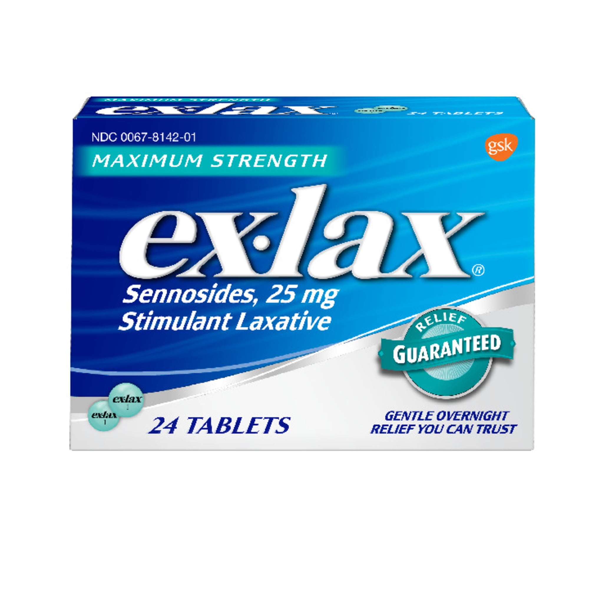 Ex-Lax Maximum Strength Stimulant Laxative Pills for Constipation Relief, 24 Count