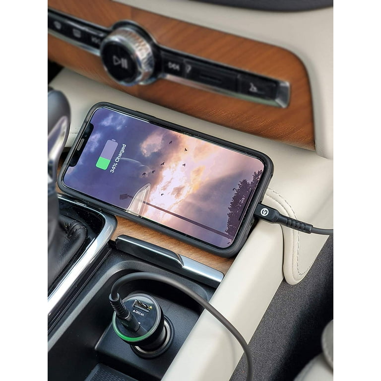 Galvanox Dual Apple iPhone Car Charger Apple MFi Certified (5ft