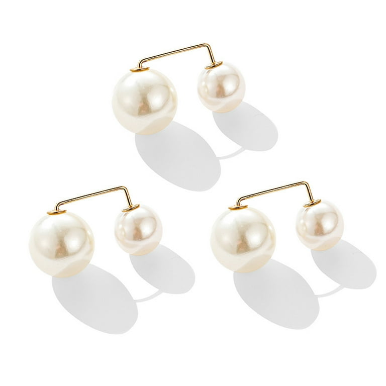 ✪ 3 Pcs/set Fashion Brooch Double Pearl Brooches for Women Metal