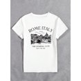 thumbnail image 2 of Roman Italy Shirts Italy Skyline T-Shirt Women's Casual Round Neck Short Sleeve Tee, 2 of 5