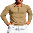 thumbnail image 1 of Men‘s Spring Autumn Solid Color Button Shirts with Long Sleeve Lapel Tops, 1 of 8