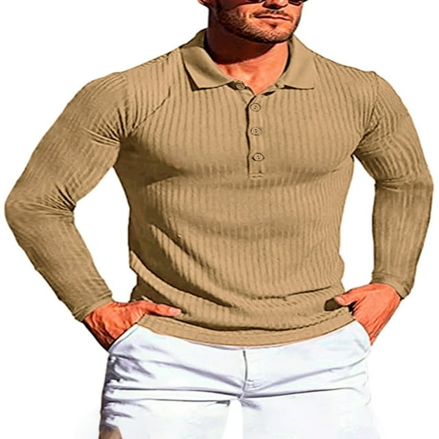 Chemises à Boutons Unies pour Hommes de Printemps et d'Automne à Manches Longues avec Col à Revers