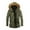 Army Green, variant on Men's Autumn&Winter Solid Color Long Sleeved Jacket Hooded Plush Collar Parkas