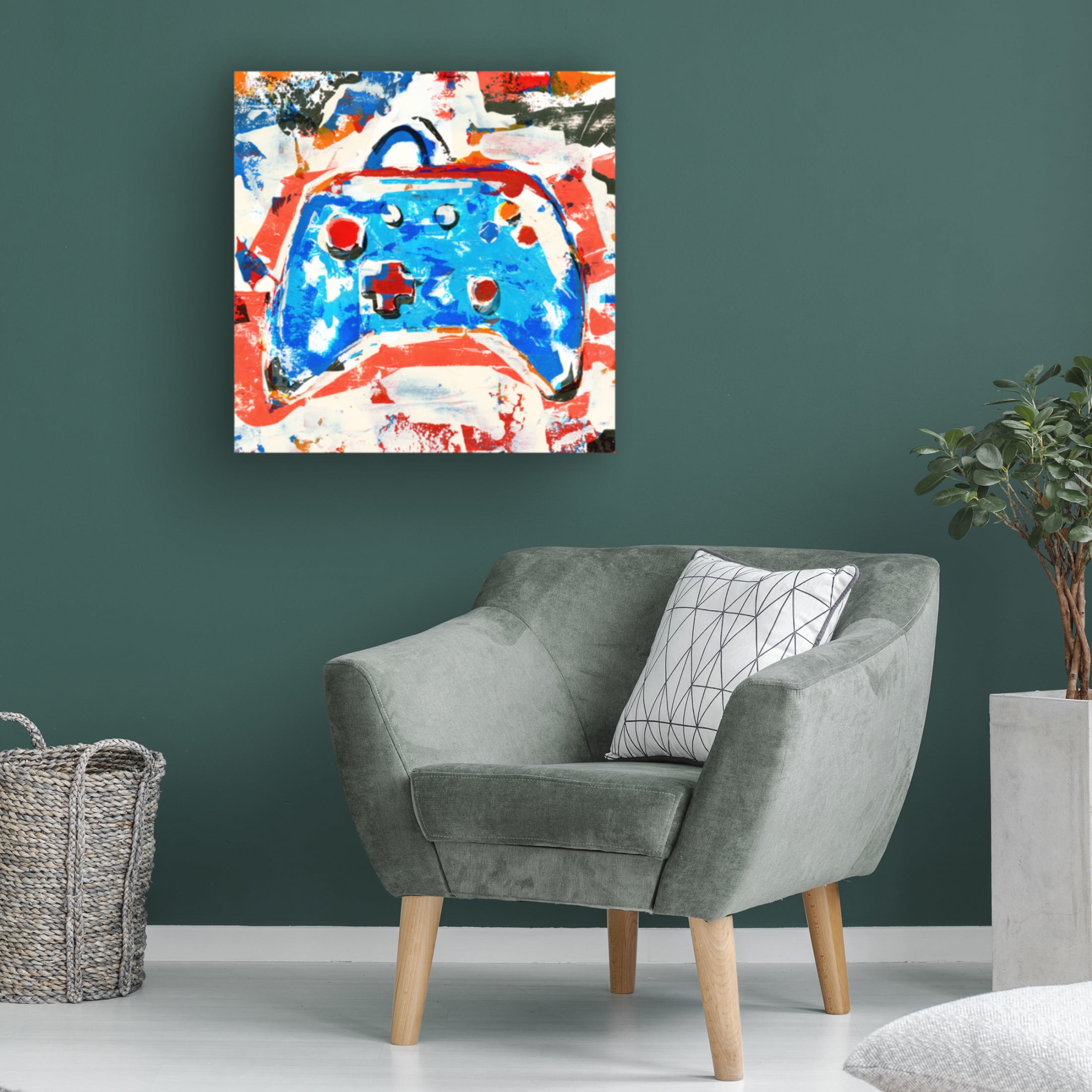Canvas Wall Art - Annie Warren 'Bold Gamer I' Wall Art for Living Room, Bedroom, or Office Décor by Trademark Fine Art - 24 x 24 Inches