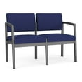 thumbnail image 1 of Lenox Steel Reception Waiting Room Healthcare Loveseat / Charcoal Steel / Blue, 1 of 5