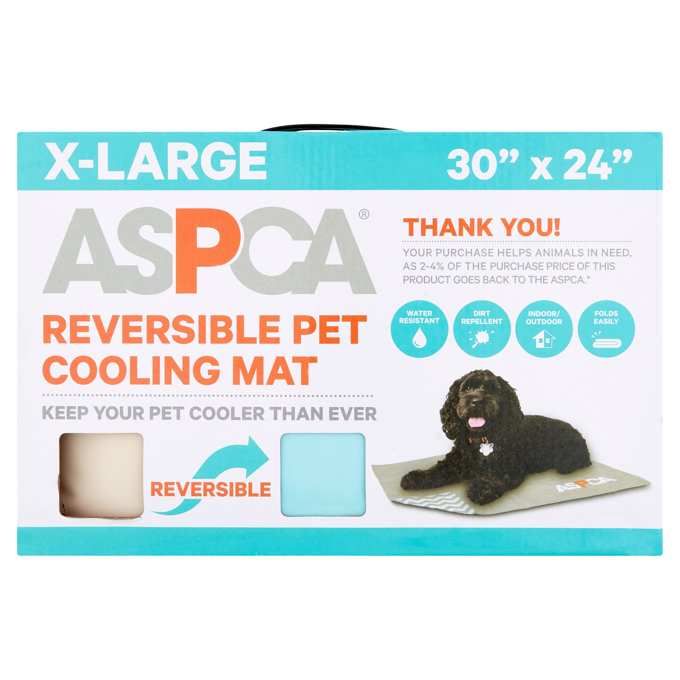 ASPCA Reversible Pet Cooling Mat Turquoise Solid XL 30 x24 