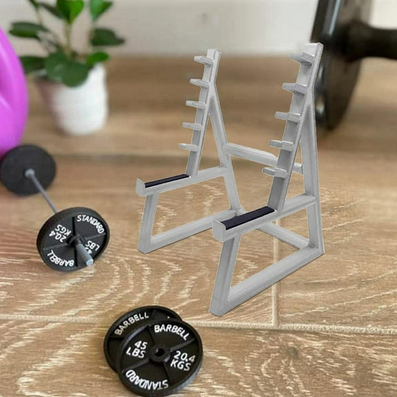 Squat Rack Pen Holder Fun for Office Funny Men Desk Mini Organizer (1 Bar with 4 Weight Plate)