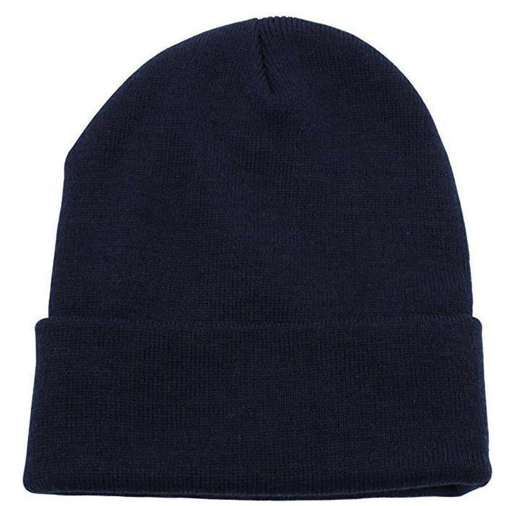 Men Women Youth Skull Cuffed Beanie Ski Toboggan Plain Knit Hat Cap