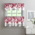 thumbnail image 2 of Red Heart-shaped Balloon4.4 Kitchen Curtains and Valances Set - 3 Piece Kitchen Curtains Sets with Valance for Windows Rod Pocket Machine Washable Kitchen Decor Decorations (54"x18"+2x27.5"x24"), 2 of 6