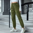 thumbnail image 4 of WENWU Pants for Women'S Casual Pants Army Green Work Pants for Women Lounge Pants Elastic Waist Pants for Women with Pockets Women Fall Pants, 4 of 8