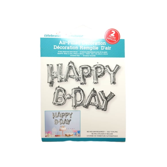 Tout pour célébrer Ensemble de ballons en feuille argentée « Joyeux anniversaire »