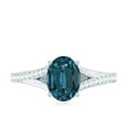 thumbnail image 4 of Rosec Jewels 1.75 CT Split Shank Solitaire Ring with London Blue Topaz and Diamond, 10K White Gold, US 6.50, 4 of 8